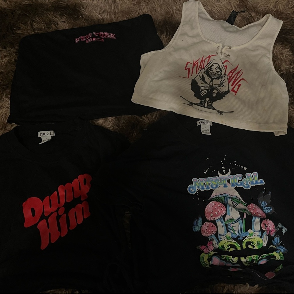 Y2K , alternative, grunge, emo, whimsical, crop top bundle .. Rue21 w/ 1 SHEIN